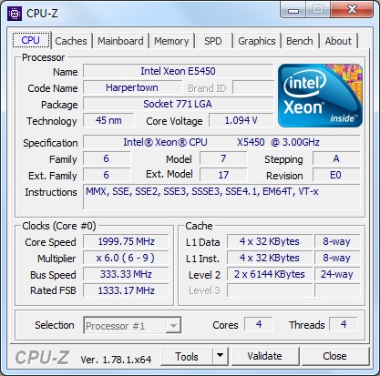 DP45SG SSE4.1 VT-x