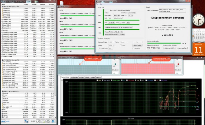 x265Benchmark<br />Напруга, що вказана в допису білим по червоному, сталий показник під навантаженням.