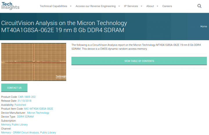 Micron MT40A1G8SA Z11B 19 nm