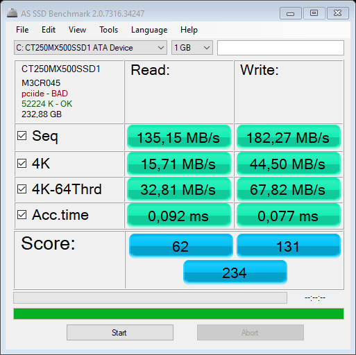 CT250MX500SSD1 - SATA II